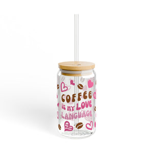 Open image in slideshow, Coffee is My Love Language Glass Cup, 16 oz
